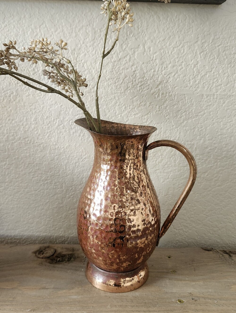 Vintage Hammered Copper Pitcher